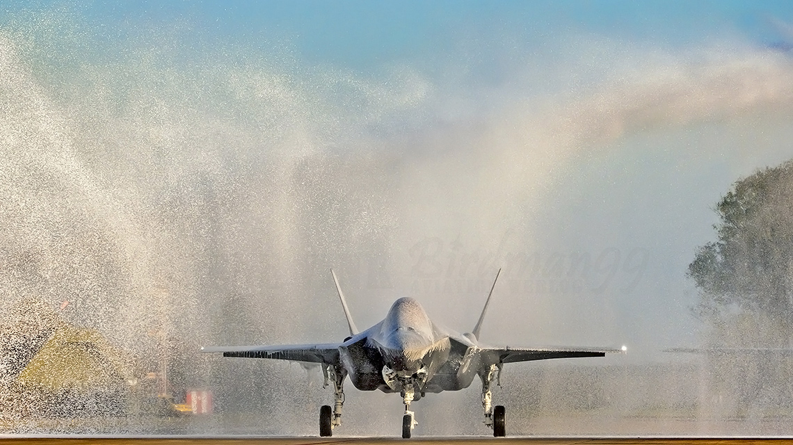 Dutch F-35 doused in foam