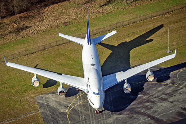 Lufthansa 747 Jumbojet from above